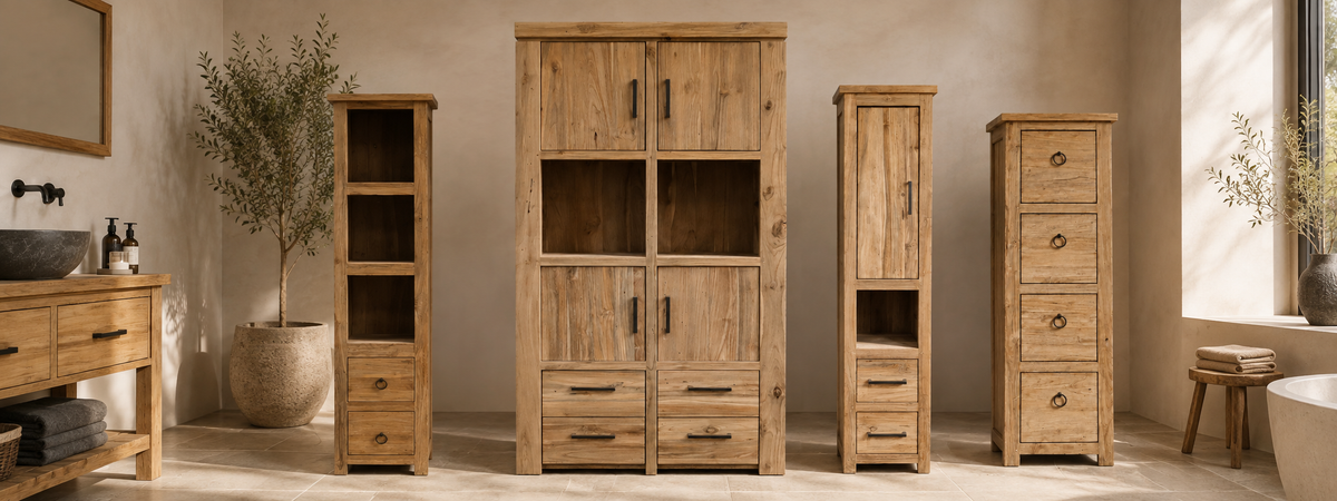 Teak Hochschränke - Afrika Naturstein & Teak Shop