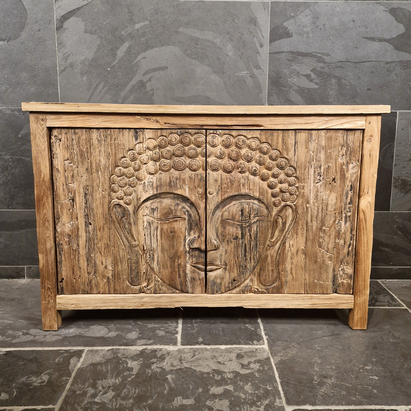 Sample Unterschrank mit Carving Buddha | Recyceltes Teakholz | Buddha 1