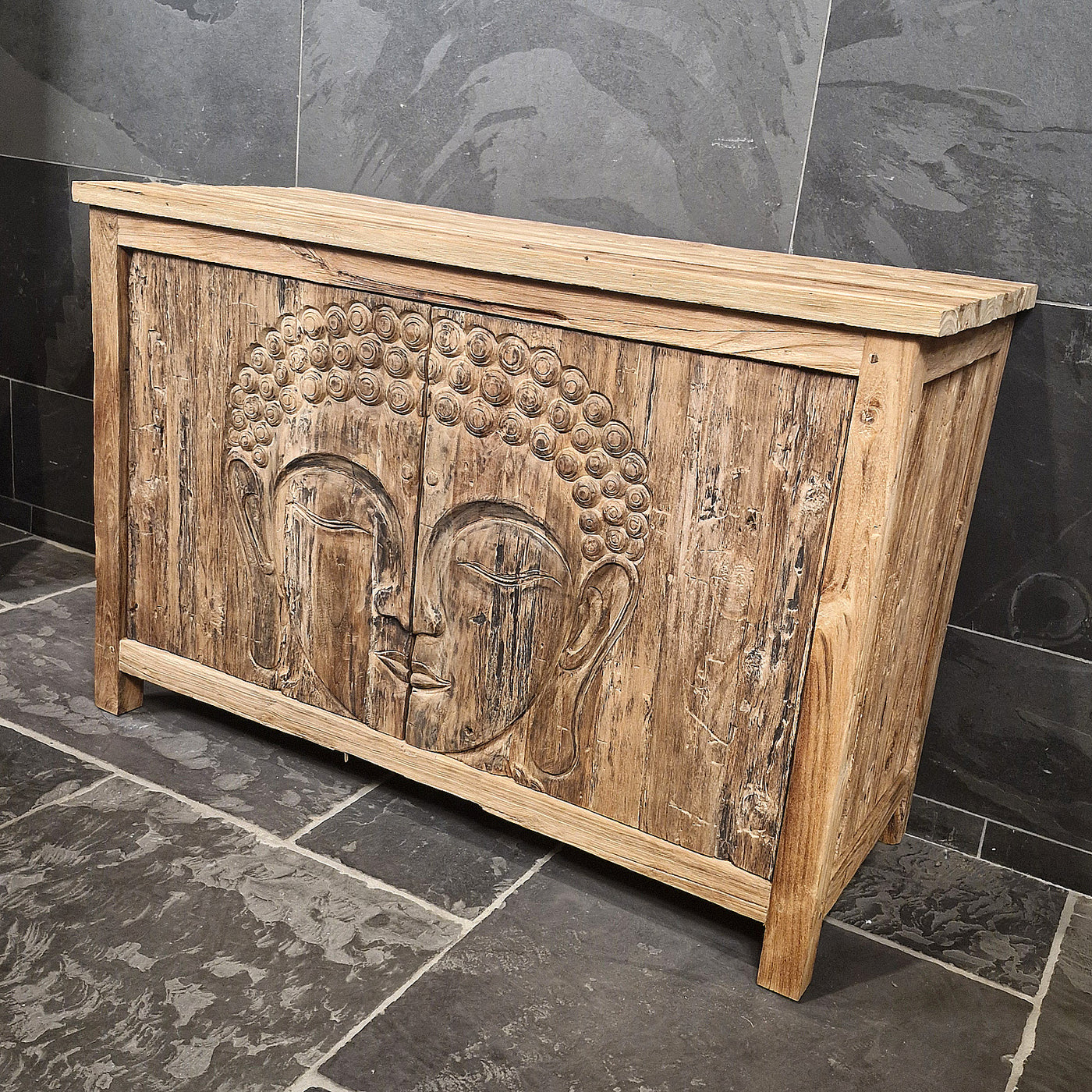 Sample Unterschrank mit Carving Buddha | Recyceltes Teakholz | Buddha 1