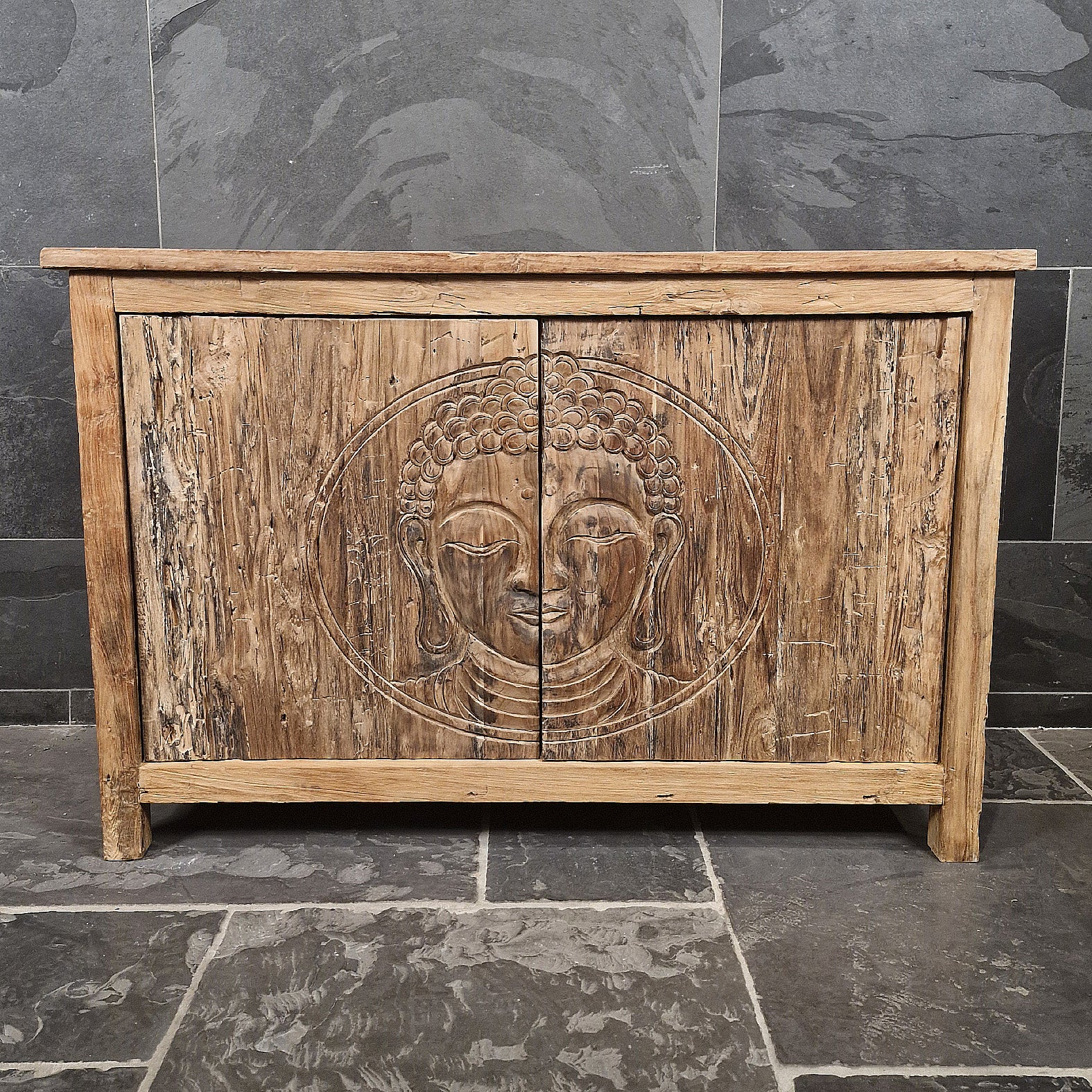 Sample Unterschrank mit Carving Buddha | Recyceltes Teakholz | Buddha 2
