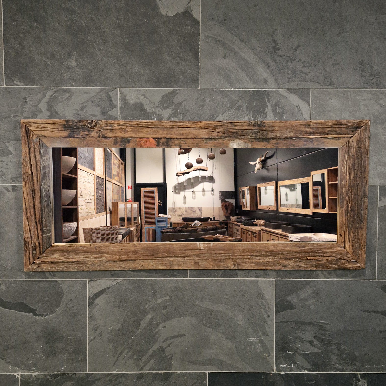 Wandspiegel | Railwood | Mit Farbe im Holz