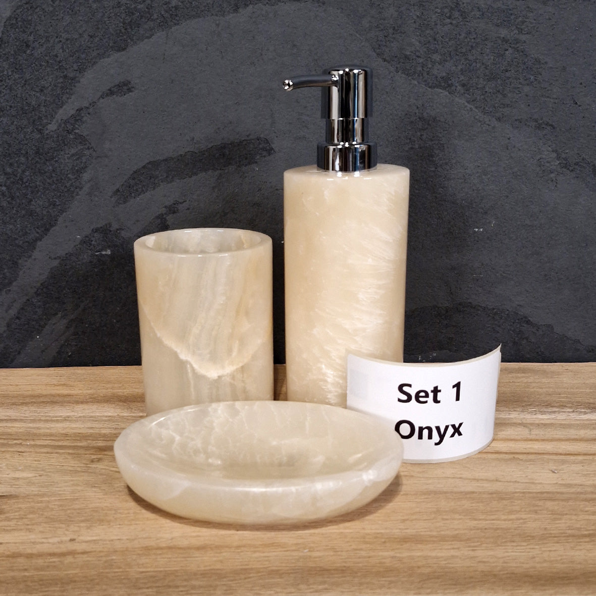 Beiger Onyx | Gerade | 3-teiliges Set