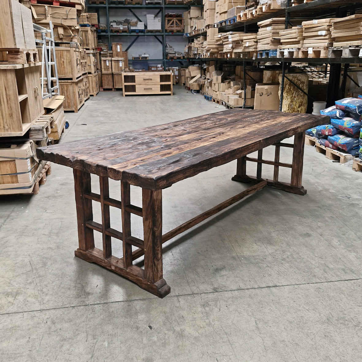 Teakholztisch, Esszimmertisch aus Teak, Maße 240 x 100 x 78 cm, robuste Teakmöbel für den Essbereich