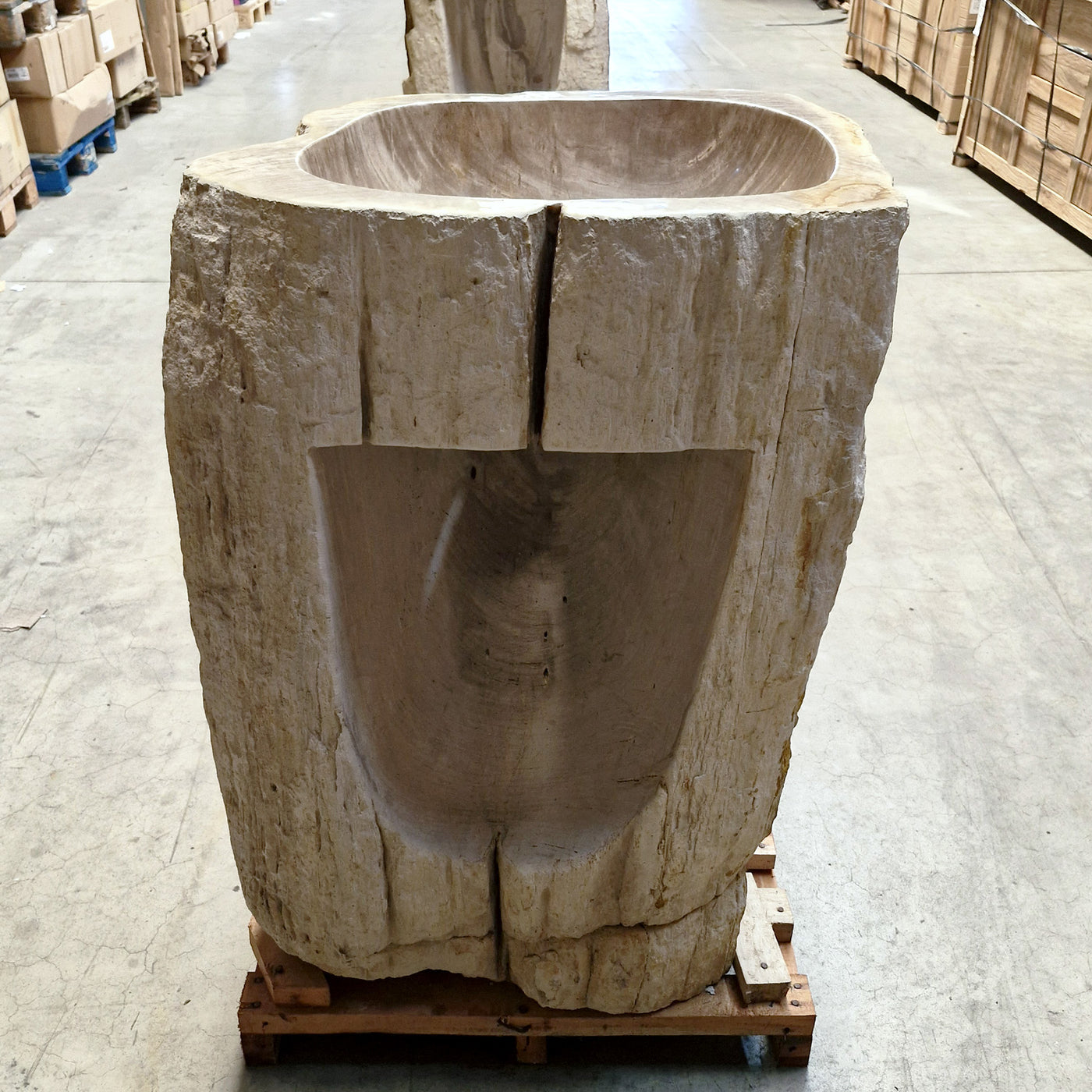 Standwaschbecken Versteinertes Holz | 65 x 55 x 90 cm | O6 - Badgestaltung