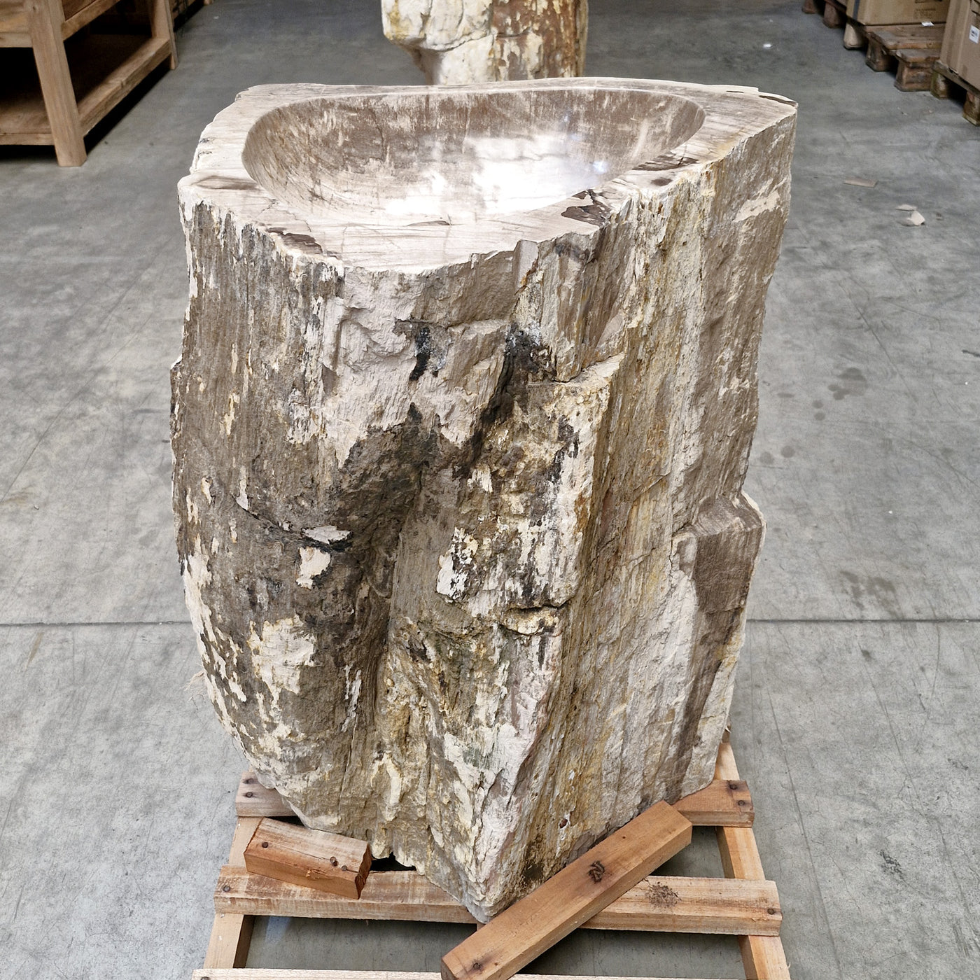 Standwaschbecken Versteinertes Holz | 67 x 56 x 90 cm | O5 - Badgestaltung