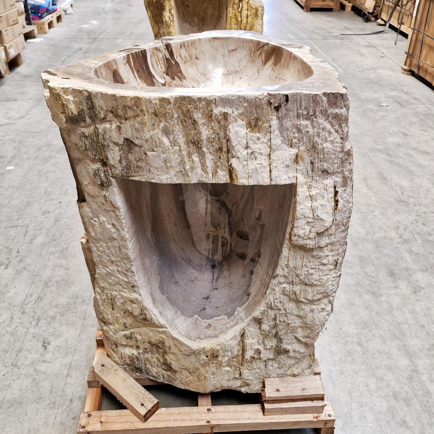 Standwaschbecken Versteinertes Holz | 67 x 56 x 90 cm | O5 - Badgestaltung