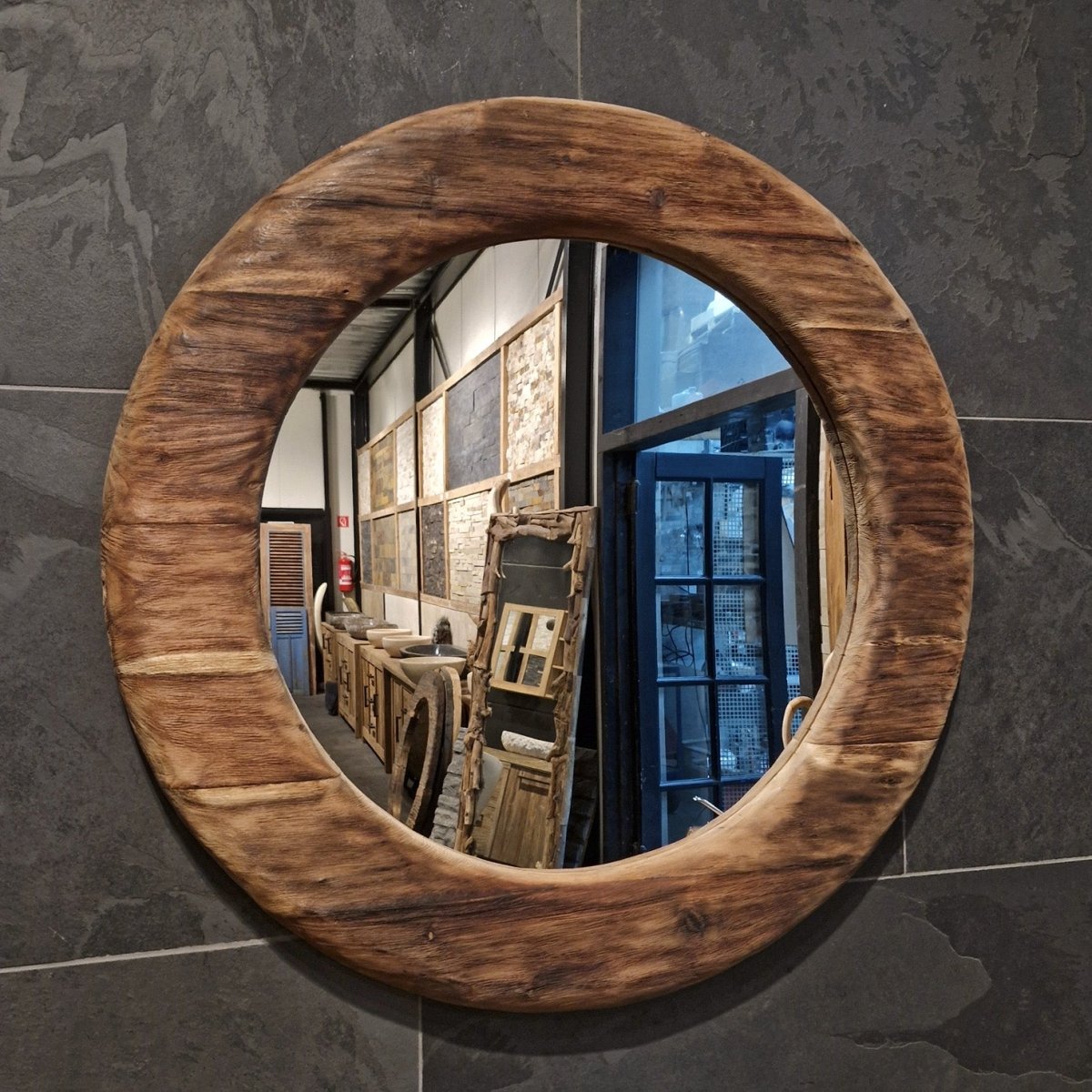 Wandspiegel aus recyceltem Teakholz, Badspiegel C 1-5 in verschiedenen Größen für stilvolle Badgestaltung