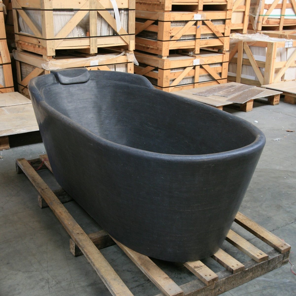 Badewanne freistehend | Blaustein | 180 x 90 x 70 cm