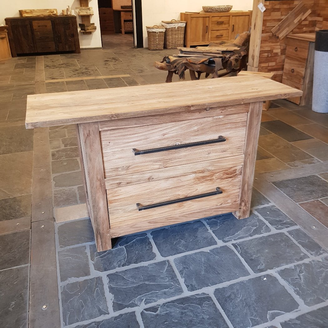 Waschbeckenunterschrank für Bad | Teakholz | 140x46x80 cm