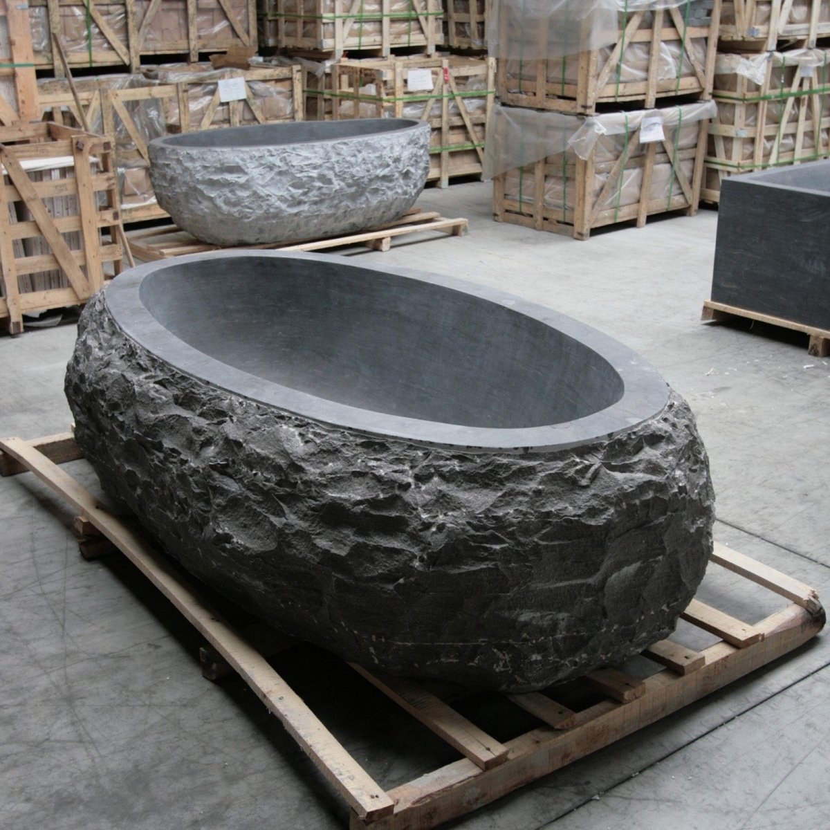 Badewanne freistehend | Blaustein, grob