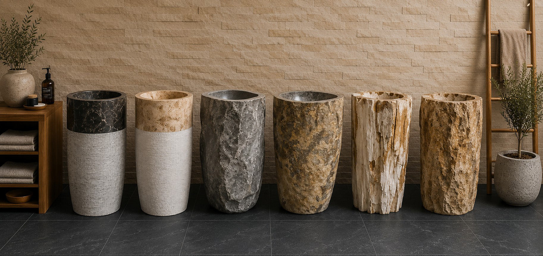 Naturstein Standwaschbecken - Afrika Naturstein & Teak Shop