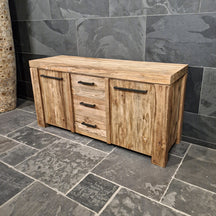 Nachhaltiger Bad-Unterschrank aus Teakholz von Bali, 160x52x80cm, elegantes Badmöbel für stilvolle Badgestaltung
