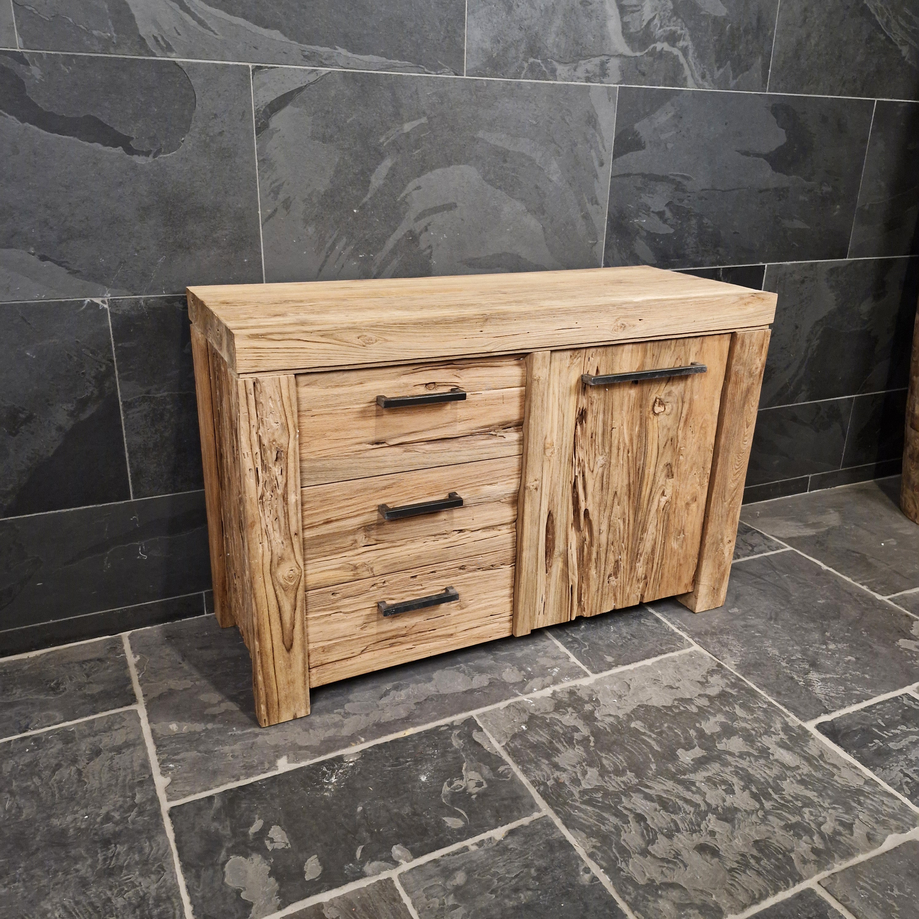 Bali Teakholz Badezimmer-Unterschrank, rechteckig, schlichtes Design, aus Naturmaterial, für Badgestaltung, Modell 2