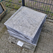 Blaustein Kalkstein Terrassenplatten, geflammt und gebürstet, quadratisch, 60x60x2,8 cm, Naturstein, Restposten