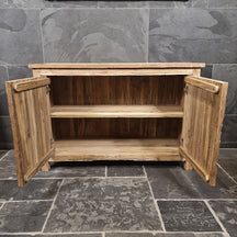 Sample Unterschrank mit Carving Blume | Recyceltes Teakholz | Lotus