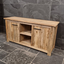 Badezimmer-Unterschrank aus recyceltem Holz von Borneo, natürliche Badgestaltung, pflegeleicht, Modell 2, Maße 156x50x80 cm