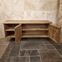 Brunei Teakholz Hängeschrank für Bad, 180x55x60cm, natürliches Design, Wandmontage, eleganter Badmöbel für modernes Badezimmer