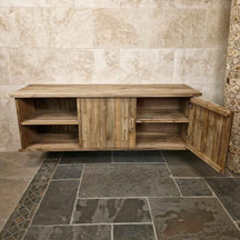 Brunei Teakholz Hängeschrank für Bad, natürliches Design, 180x55x60cm, moderne Badgestaltung, Wandmontage