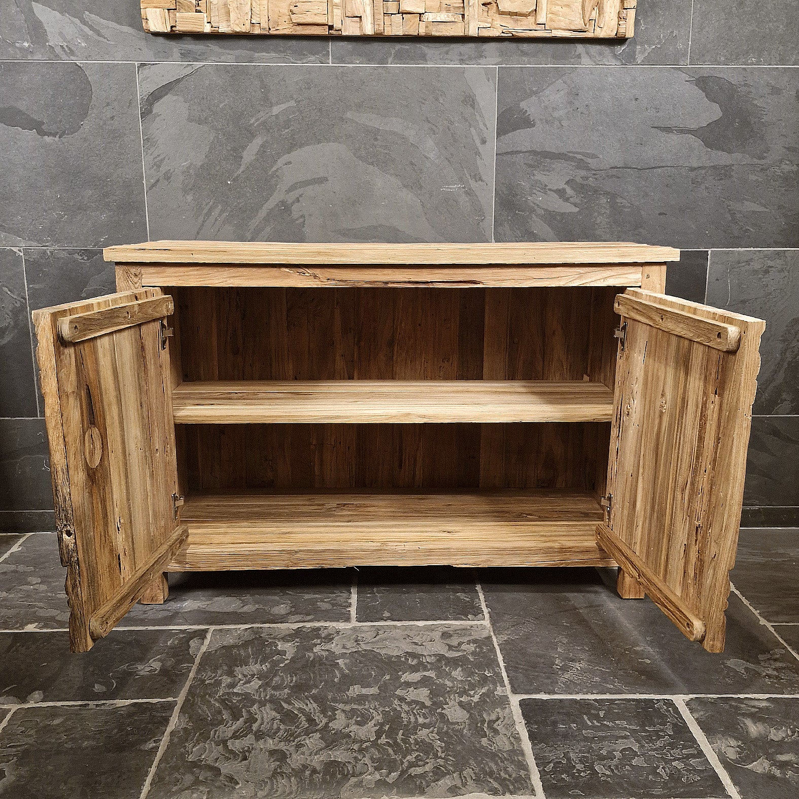 Sample Unterschrank mit Carving Buddha | Recyceltes Teakholz | Buddha 1