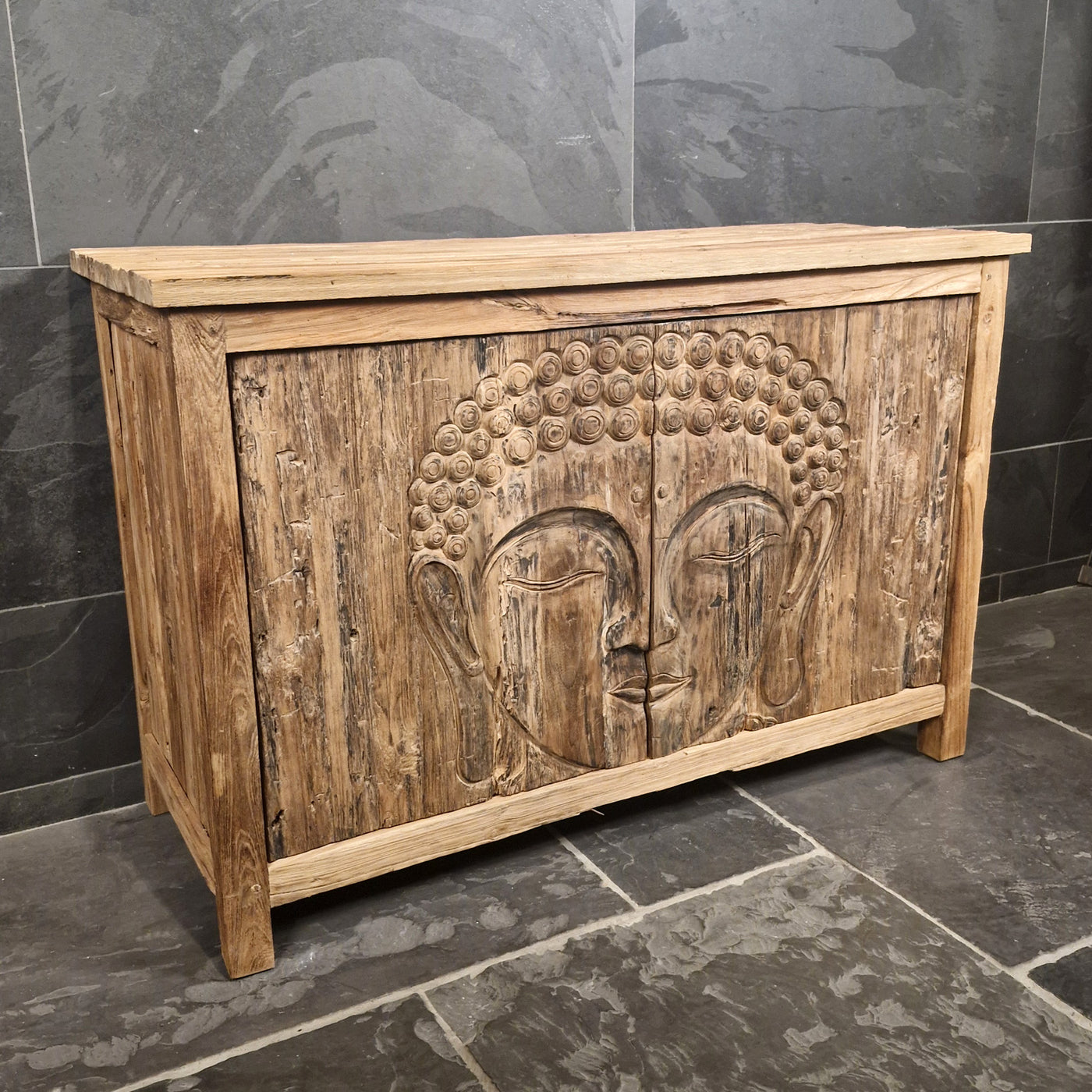 Sample Unterschrank mit Carving Buddha | Recyceltes Teakholz | Buddha 1