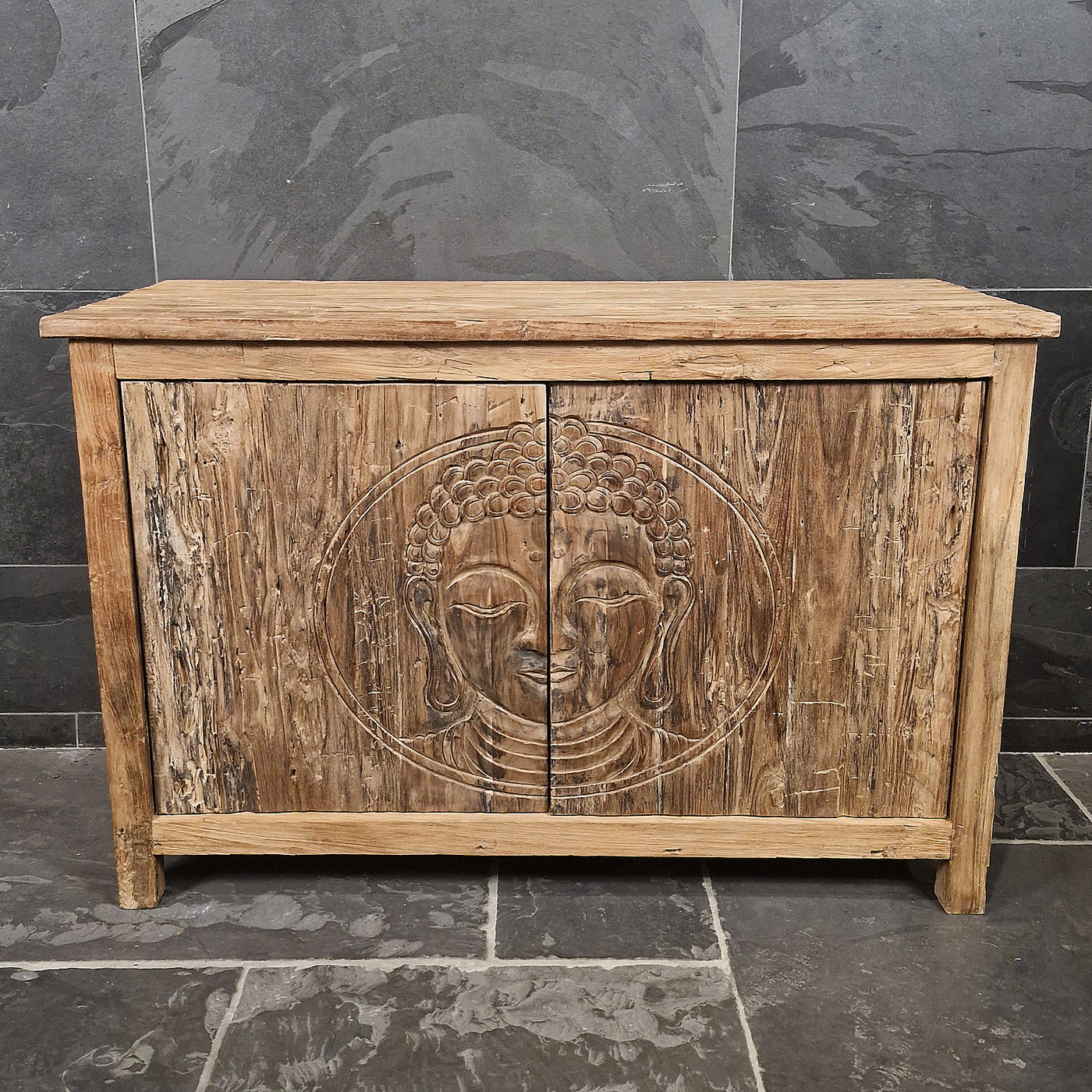 Sample Unterschrank mit Carving Buddha | Recyceltes Teakholz | Buddha 2