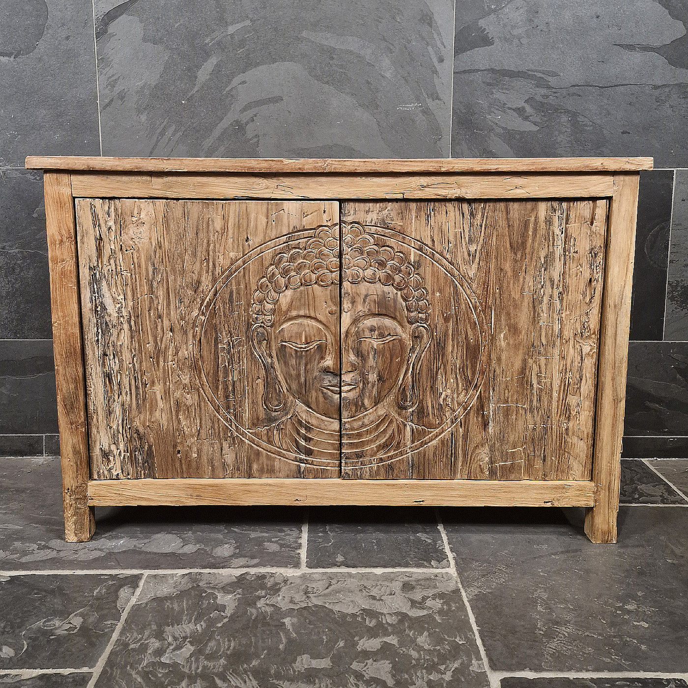 Sample Unterschrank mit Carving Buddha | Recyceltes Teakholz | Buddha 2