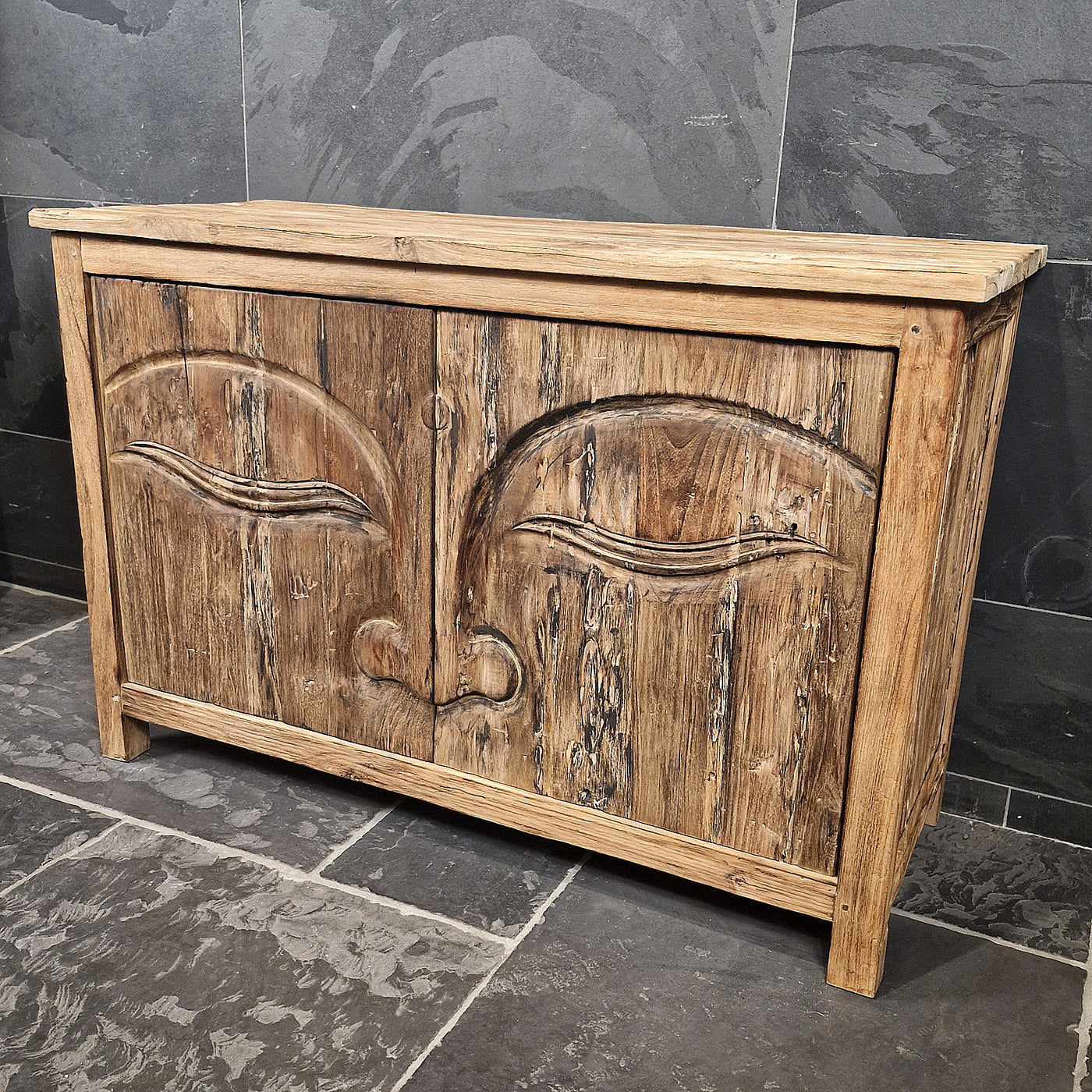 Sample Unterschrank mit Carving Buddha | Recyceltes Teakholz | Buddha 3
