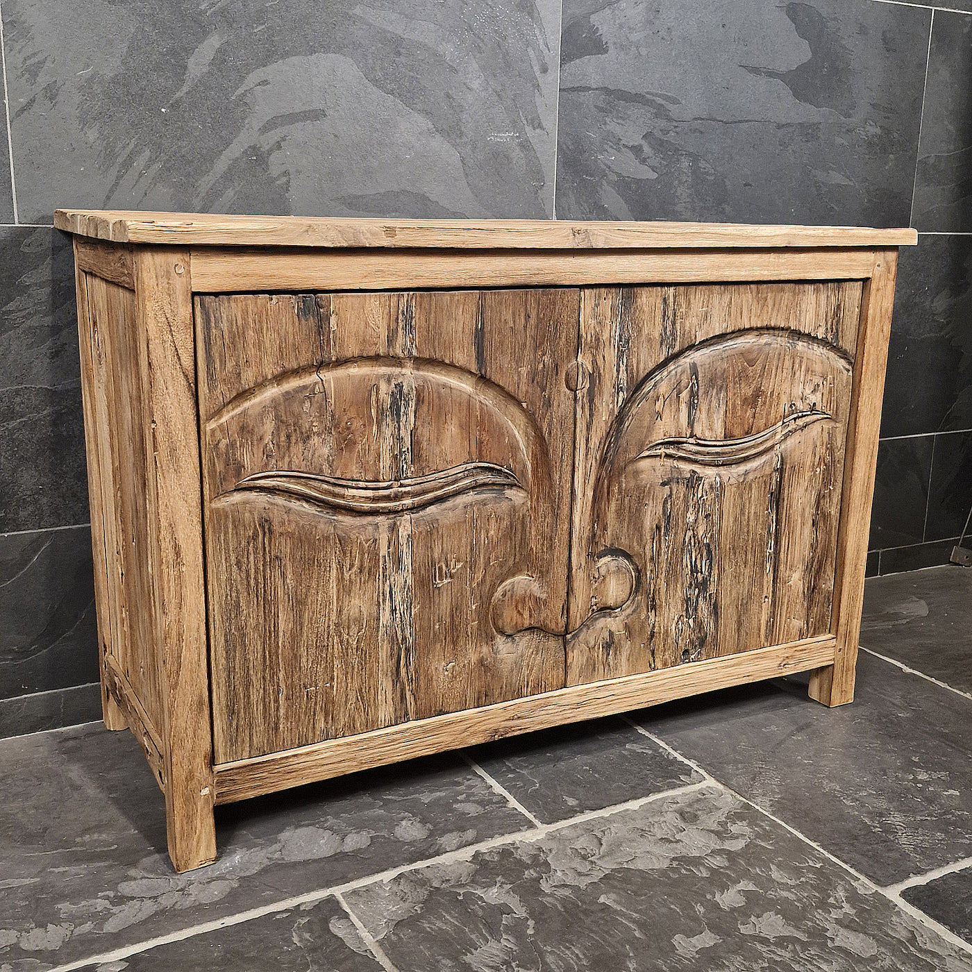 Sample Unterschrank mit Carving Buddha | Recyceltes Teakholz | Buddha 3