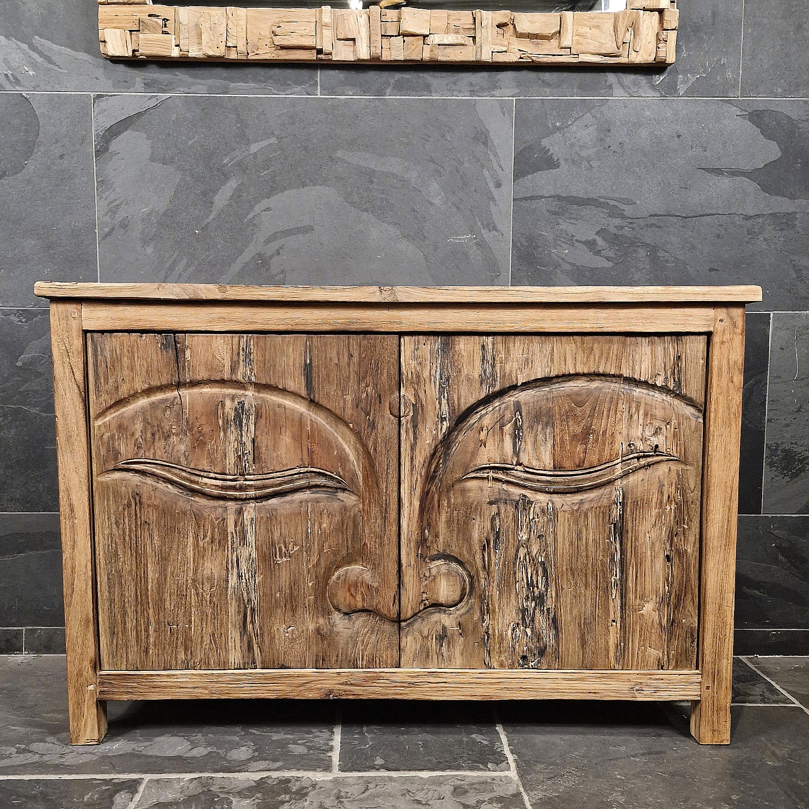 Sample Unterschrank mit Carving Buddha | Recyceltes Teakholz | Buddha 3
