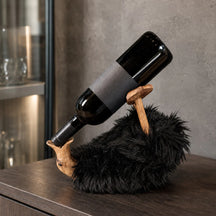Deko Ente | "Drunking Duck" mit Plüschfell