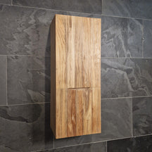 Teakholz Hängeschrank von Modell C, zeitloses Badezimmermöbel, rechteckig, 40x100x30cm, mit Türen und Stauraum.