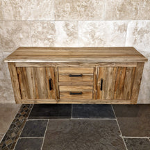 Wandhängeschrank aus recyceltem Teak für Badezimmer, Massivholz, mit stilvoller Badgestaltung, von Jakarta, 150x48x58cm