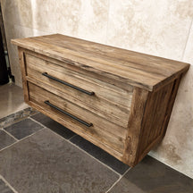 Hängeschrank aus Altholz für Badgestaltung, nachhaltige Badmöbel von Java, 126x48x58 cm, natürliche Holzoptik