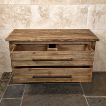 Hängeschrank aus Altholz für Badgestaltung, nachhaltige Badmöbel von Java, 126x48x58cm, rustikaler Look