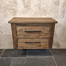 Hängeschrank für Bad aus Altholz, nachhaltige Badgestaltung, Java Marke, 86x45x58cm, stilvoller Badmöbel-Entwurf
