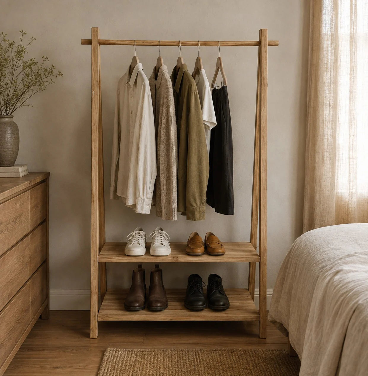 Offener Kleiderschrank | Recyceltes Teakholz | Malili