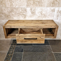 Hängeschrank für Bad aus recyceltem Teakholz, naturfarben, Wandmontage, stilvolle Badgestaltung von Komodo