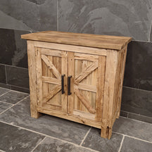 Lombok Badezimmer-Unterschrank in Teak oder Altholz, 86x45x80 cm, mit Stauraum, modernes Design für Badgestaltung