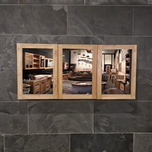 Spiegelschrank Badspiegel aus recyceltem Teakholz, 150 cm x 70 cm, moderne Badgestaltung mit stilvollem Design.