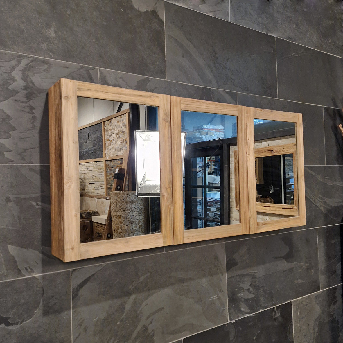 Spiegelschrank Badspiegel | Recyceltes Teakholz | 150 oder 180 cm x 70 cm