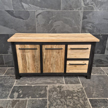 Moderner Badezimmer-Unterschrank aus Teakholz von Metal Look, 150x55x80cm, zeitloses Design für elegante Badgestaltung