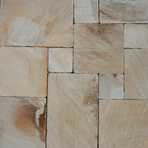 Naturstein-Terrassenplatten aus Sandstein in Mint, Muster, für Gehwege und Terrassen, von Muster, detailreiche Oberfläche sichtbar