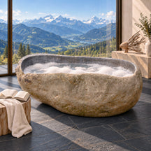 Badewanne freistehend | Flussstein | 170 x 120 x 70 cm