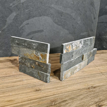 Naturstein Verblender Schiefer Rusty Grey, Muster, Eckstuck, rustikale Optik, für Wandgestaltung, natürliche Textur