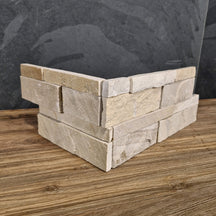 Naturstein Verblender aus Sandstein Virgin, Muster, Eckstuck zur Wandverkleidung, natürliche Textur und rustikaler Look