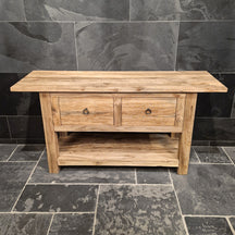 Unterschrank aus Teakholz von Sulawesi, Badezimmermöbel im Naturstil, 160x50x80cm, modernes Baddesign