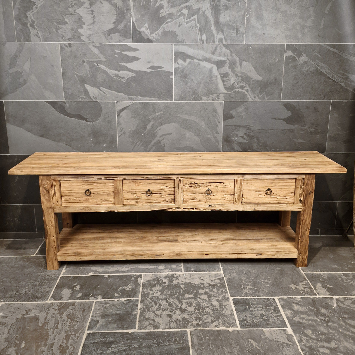 Unterschrank aus Teakholz für Badezimmer, natürlicher Stil, von Sulawesi, mit Maßen 240x55x80cm, Badgestaltung, Holzoptik