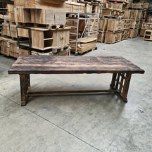 Eleganter Teakholztisch für Esszimmer, Maße 240 x 100 x 78 cm, robustes Teakmöbel im natürlichen Holzdesign