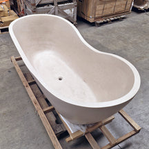 Freistehende Badewanne Thalassa Thalassa mit Terrazzo-Cream-Design, 200x90cm, moderne Badgestaltung