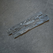 Muster Naturstein Verblender aus Quarzit Schwarz, dekoratives Wandpaneel mit schwarzem Quarzit-Muster, Muster-Design für stilvolle Wände